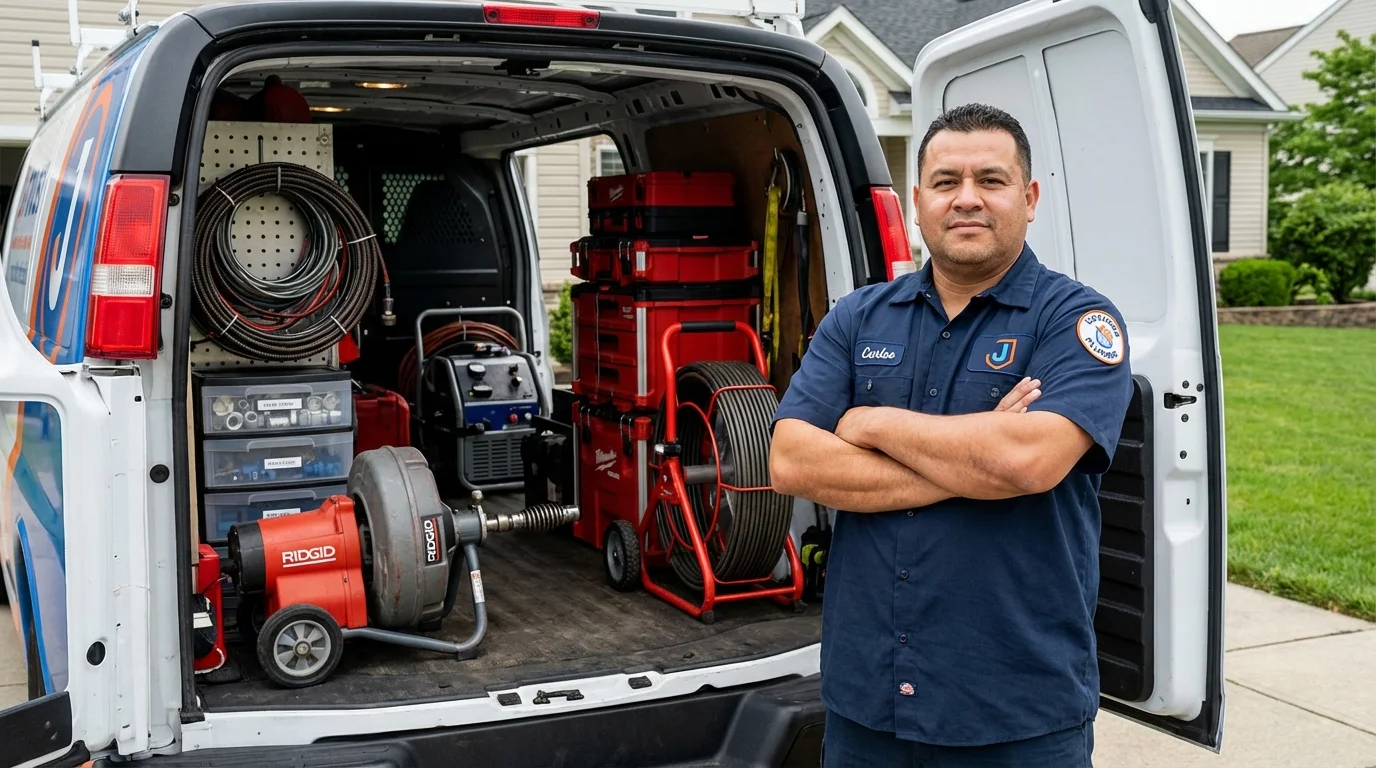 Professional drain cleaning equipment and Johns Plumbing LLC plumber in Scottsburg