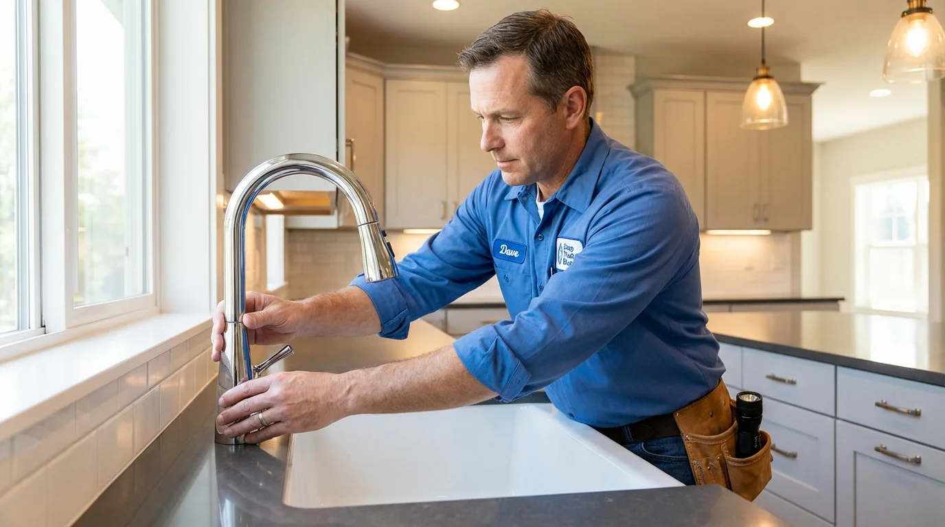 Kitchen faucet installation by Johns Plumbing LLC in Scottsburg