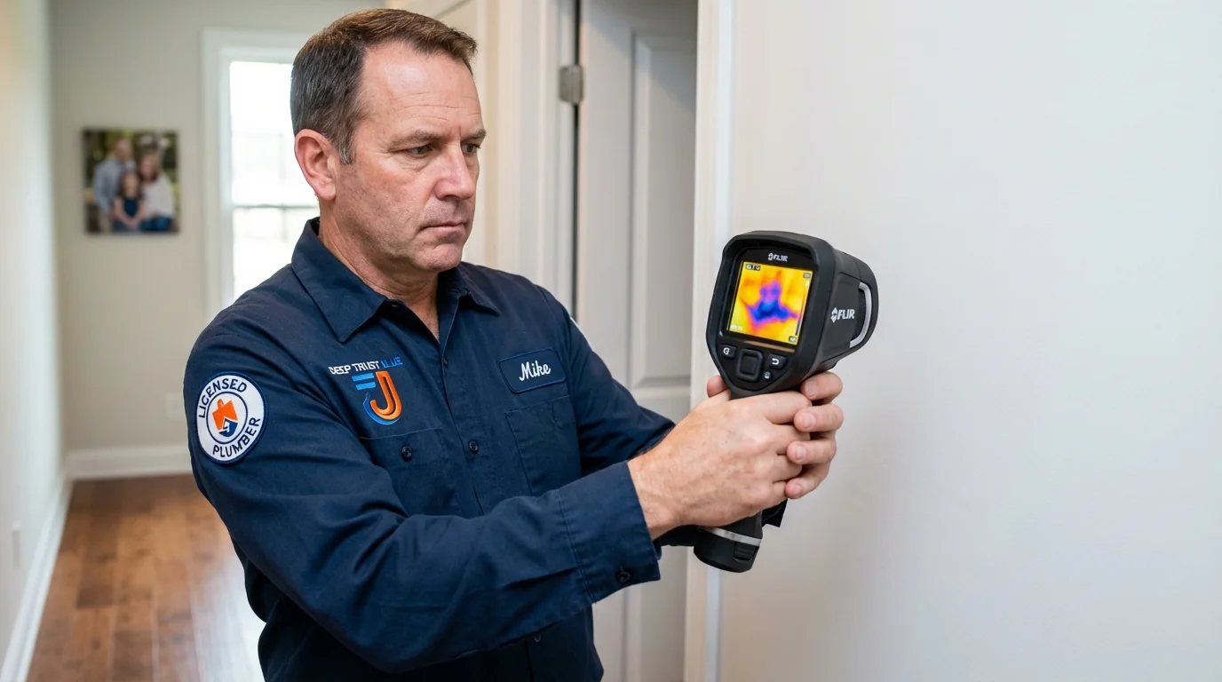 Thermal imaging leak detection by Johns Plumbing LLC in Scottsburg